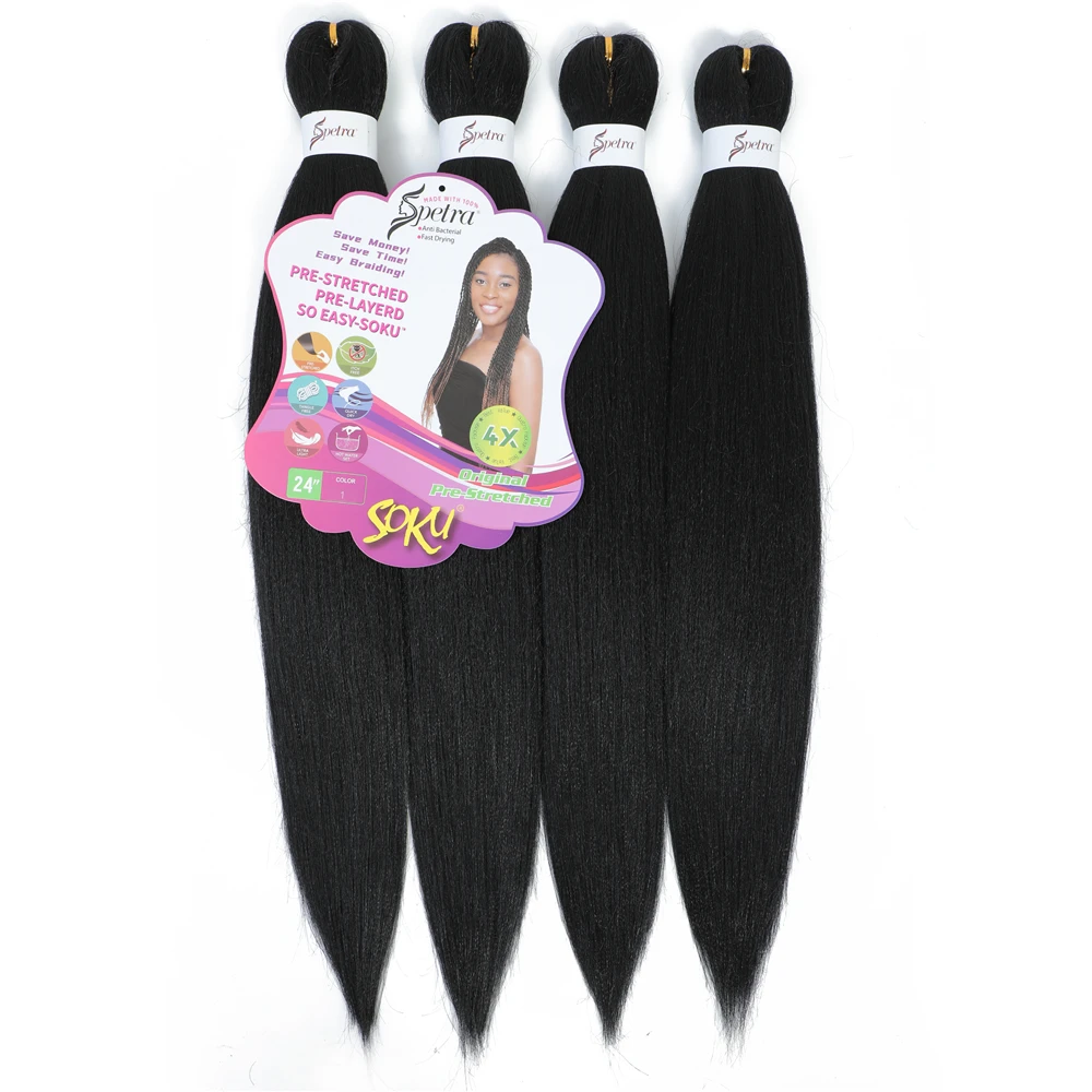 Spetra Pre Stretched Braiding Hair Extensions Easy Crochet Braid Hair Bundle Yaki Straight OmbreSynthetic Box Afro Braids