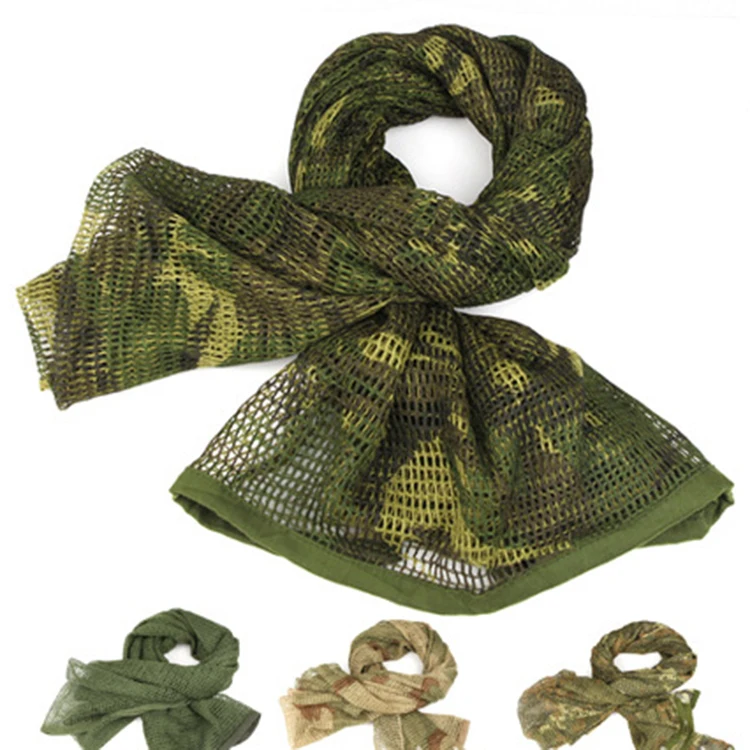 Military Camo Disguise Tactical Mesh Army Breathable Scarf Wholesale Knitted Sniper Face Veil Scarves