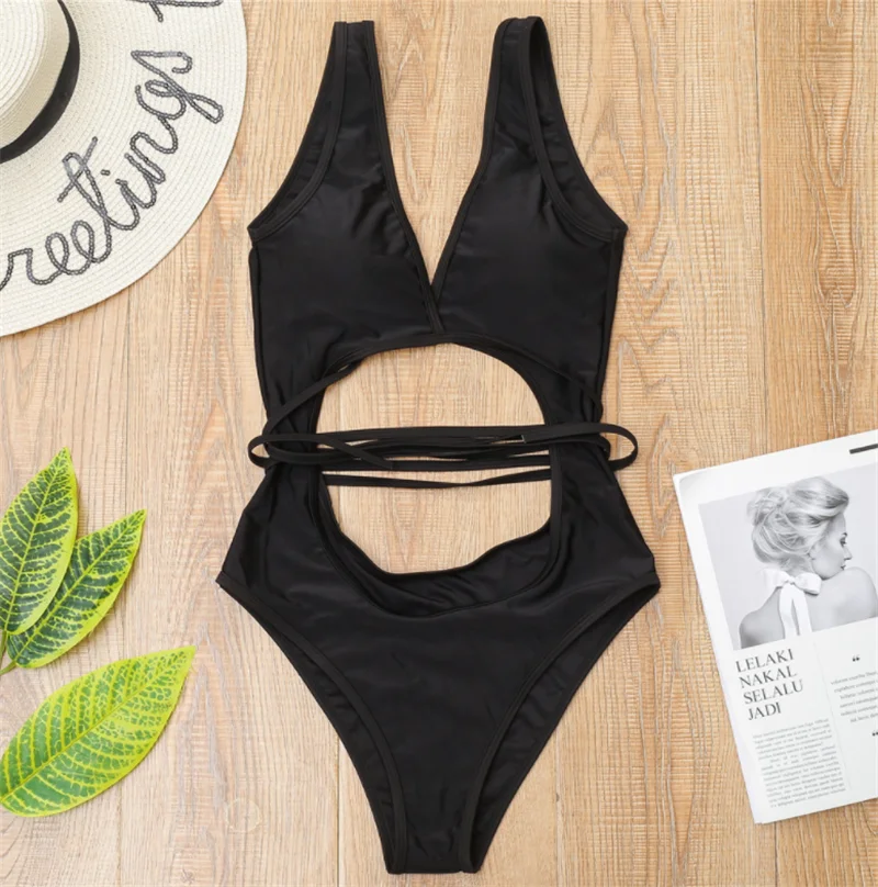 ZY4702 частная торговая марка, индивидуальный бандажный женский слитный купальник