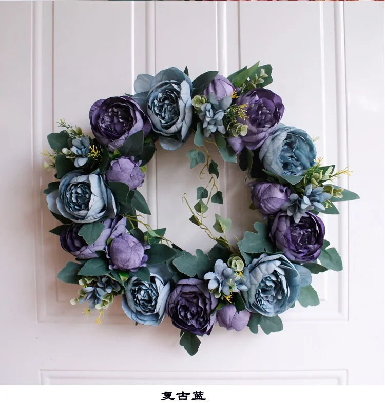 Z217 Wholesale wedding home decorative door wreath artificial flowers decoration for wreaths