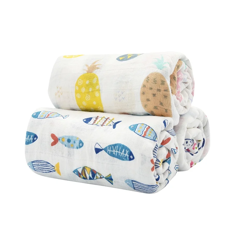 COLORLAND bamboo organic cotton blanket set baby muslin swaddle blanket