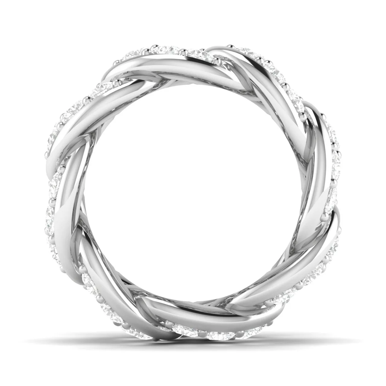 6.4 TCW Diamond Cuban Link Chain Ring Rose White Gold Hip Hop Customized Jewelry 2022 Hot Selling Real Natural in 18 KT Yellow