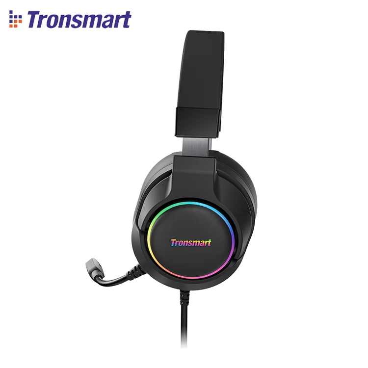 Tronsmart Sparkle Gaming Headphone with mic Virtual 7.1 Game Headset with RGB Lighting Standard USB Port Headset with EQ Mode