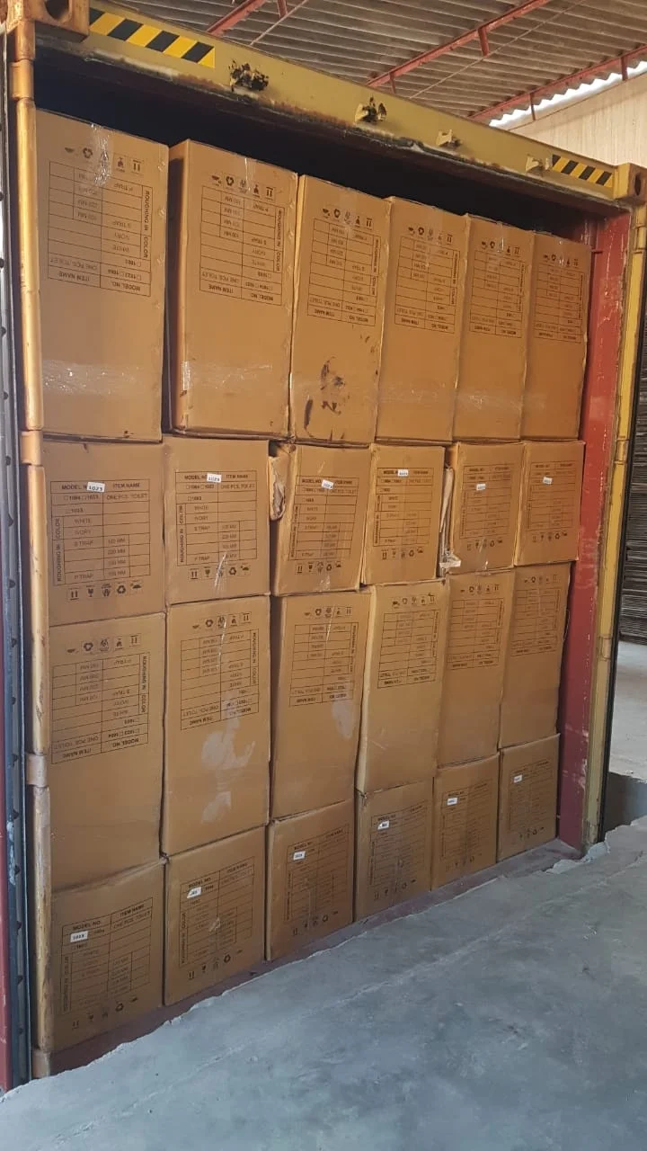 Ceramic Vitreous One piece toilet with P and S Trap white glazed 685 X 710 mm with Siphon Flushing system bidet with fittings