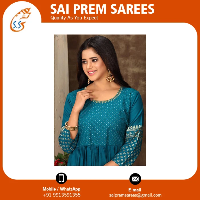 Новейшая новая дизайнерская коллекция длинного платья Reyon с последовательной работой и дупаттой по оптовой цене