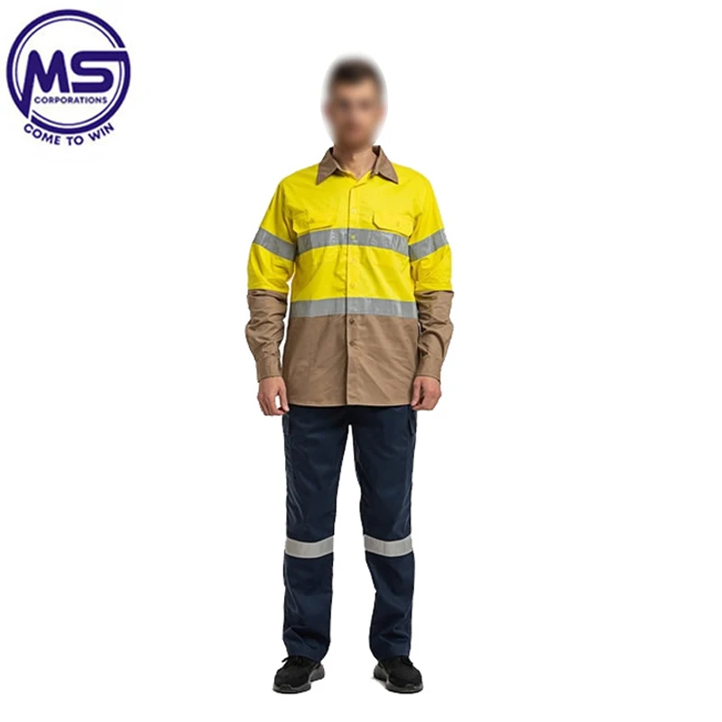 OEM Custom Reflective Mechanic Overalls With High Visibility Work Uniforms Sets Durable Safety Wear