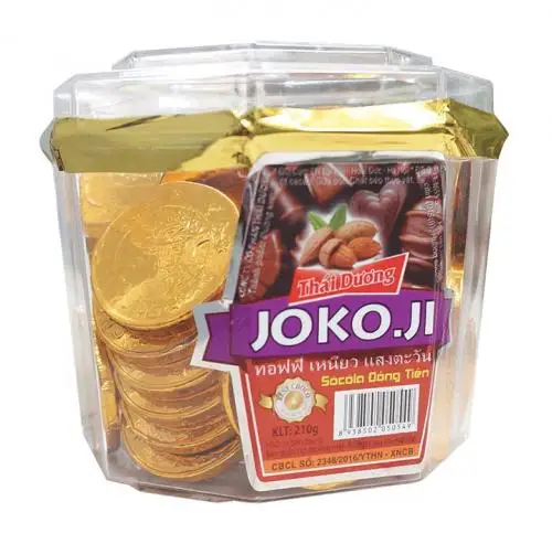 Best Offer from Vietnam Leading Chocolate Manufacturer Coin Shaped Chocolate with high quality 210g box