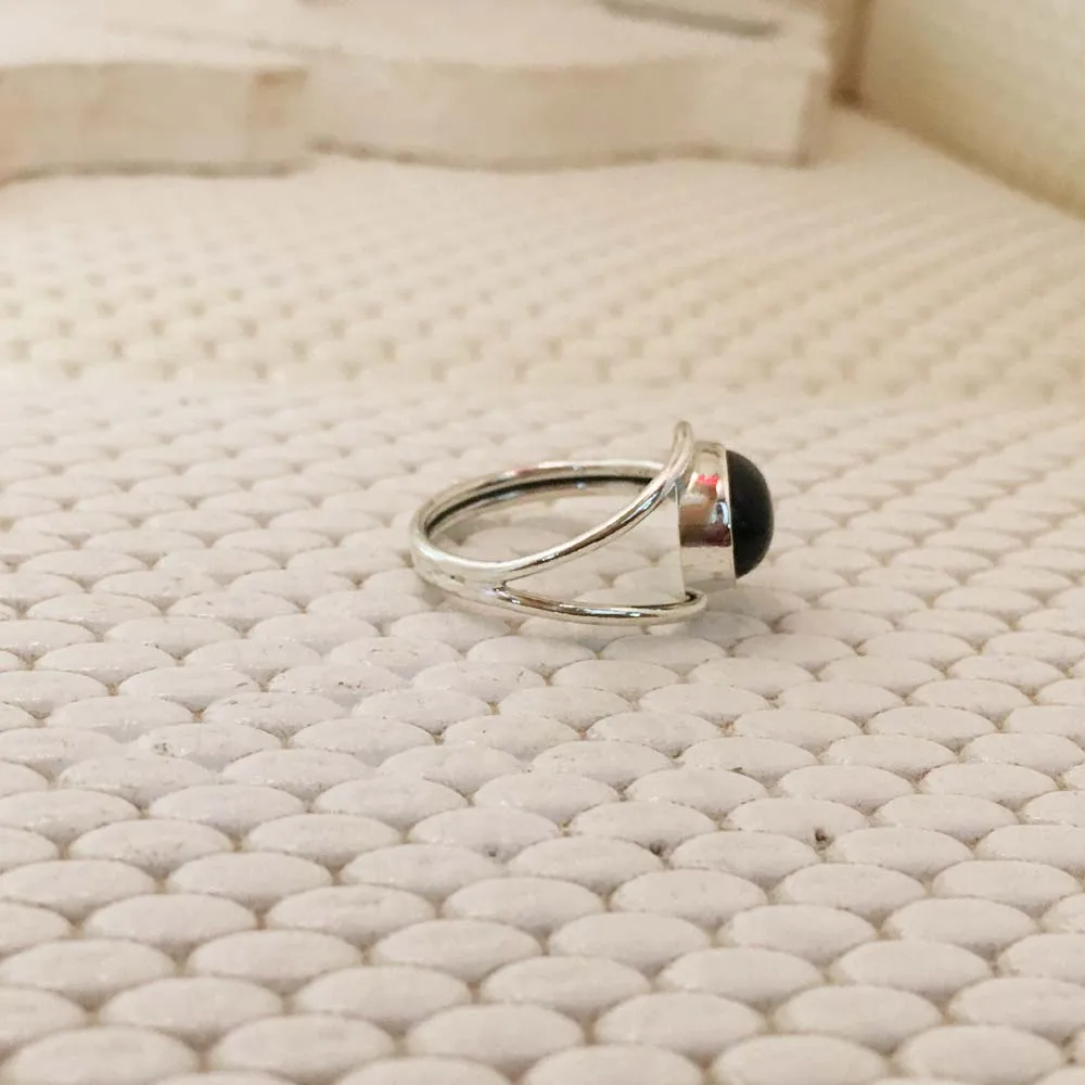 Hot Selling Natural Black Onyx Gemstone Ring Real Pure 925 Sterling Silver Top Quality Wholesale Price Handmade Unisex Cute Ring