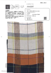 OA4227 40/-JAPAN LINEN Score check 100% linen