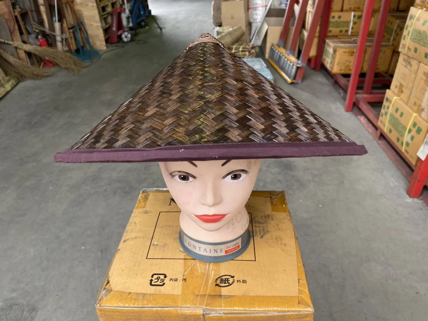 
42x46x21cm Traditional Unisex Summer Farmers Bamboo Sun Hat Manufactured In Vietnam 