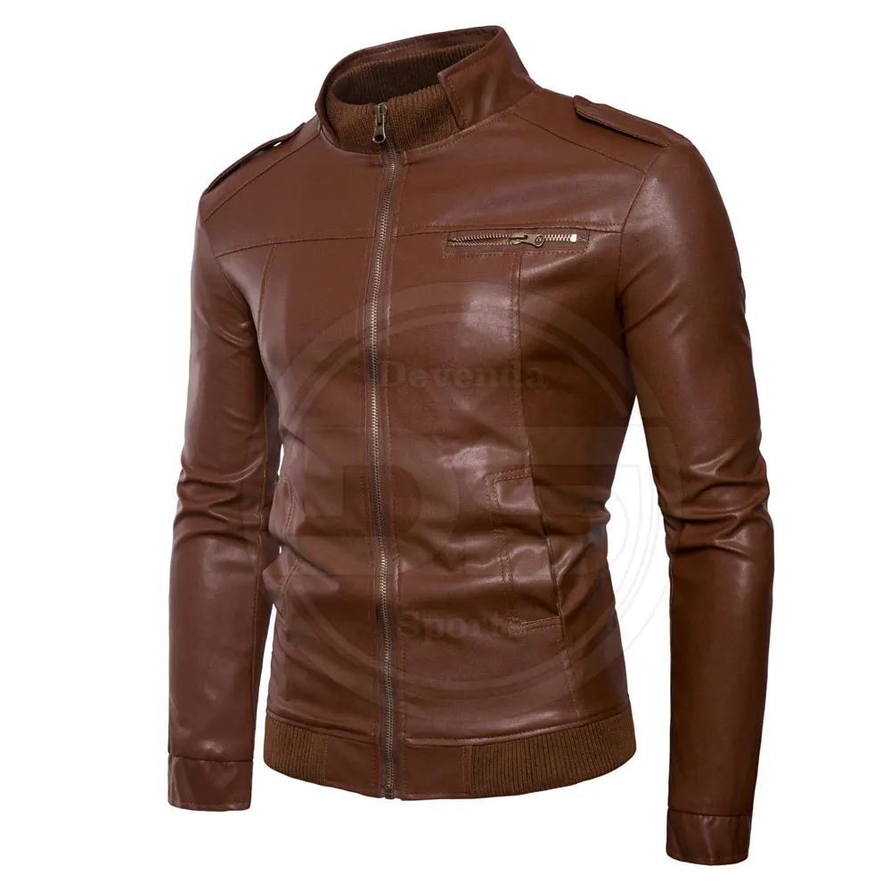 Лучшая цена Мужская модная кожаная куртка на заказ сделано в Пакистане