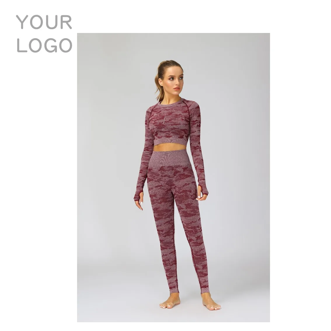 Бесшовная одежда для тренажерного зала Женский комплект занятий йогой