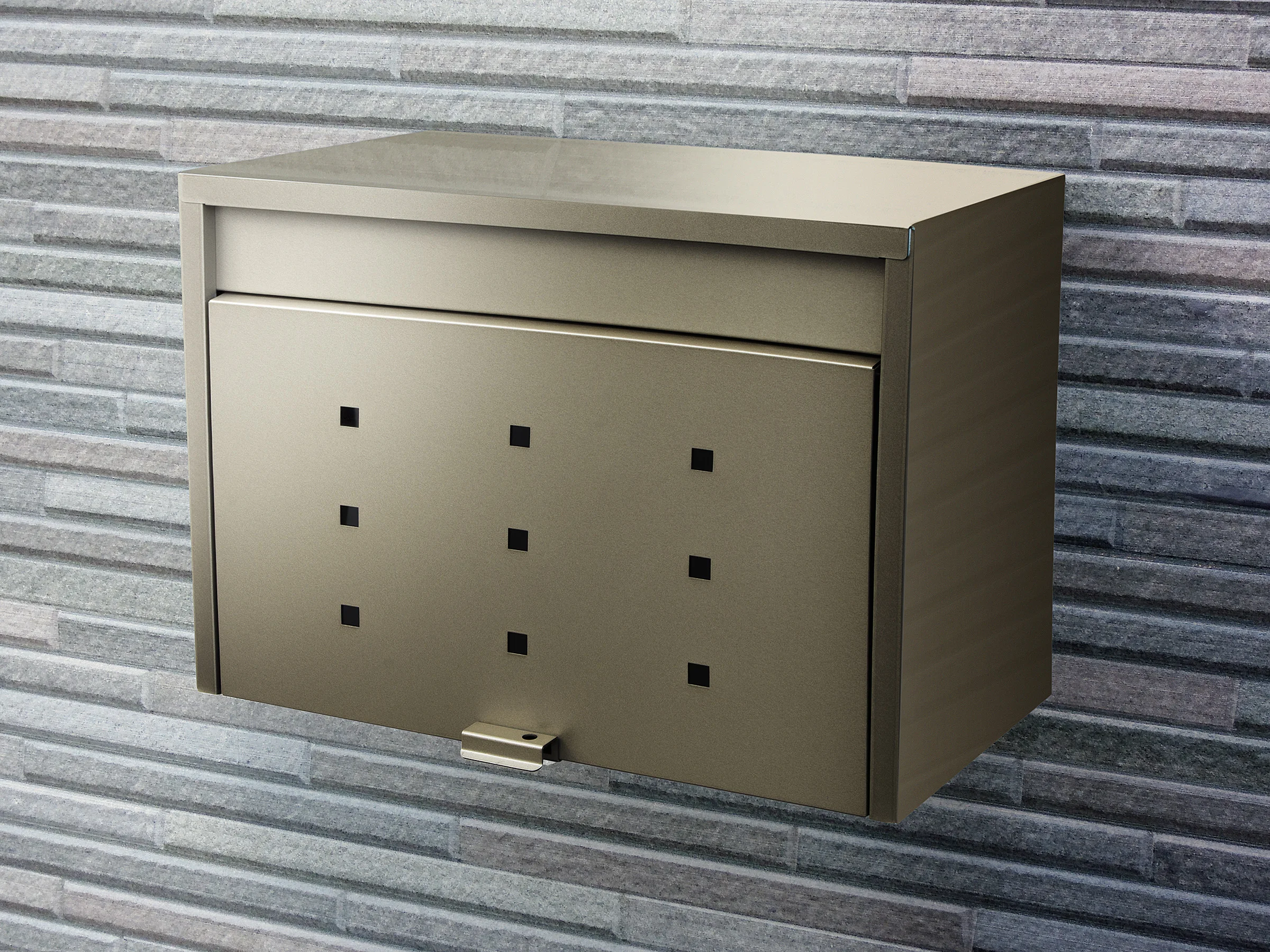 Titan Grey Outdoor Jumbo Mailbox Modern Design Bronze Steel Made High Capacity Weatherproof Office