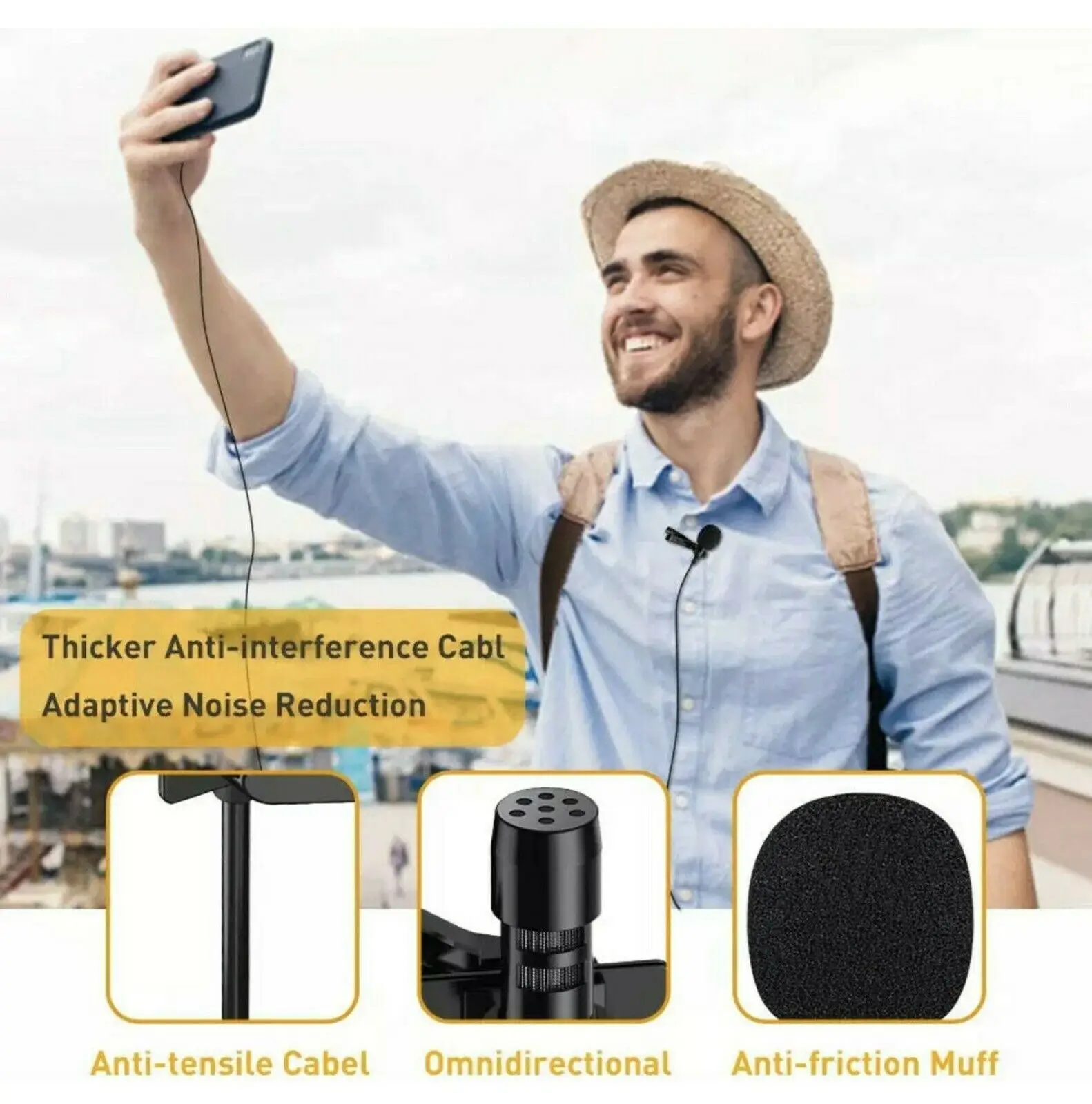 Мини-микрофон на лацкане портативный петличный микрофон 3 5 мм проводной с зажимом для телефона