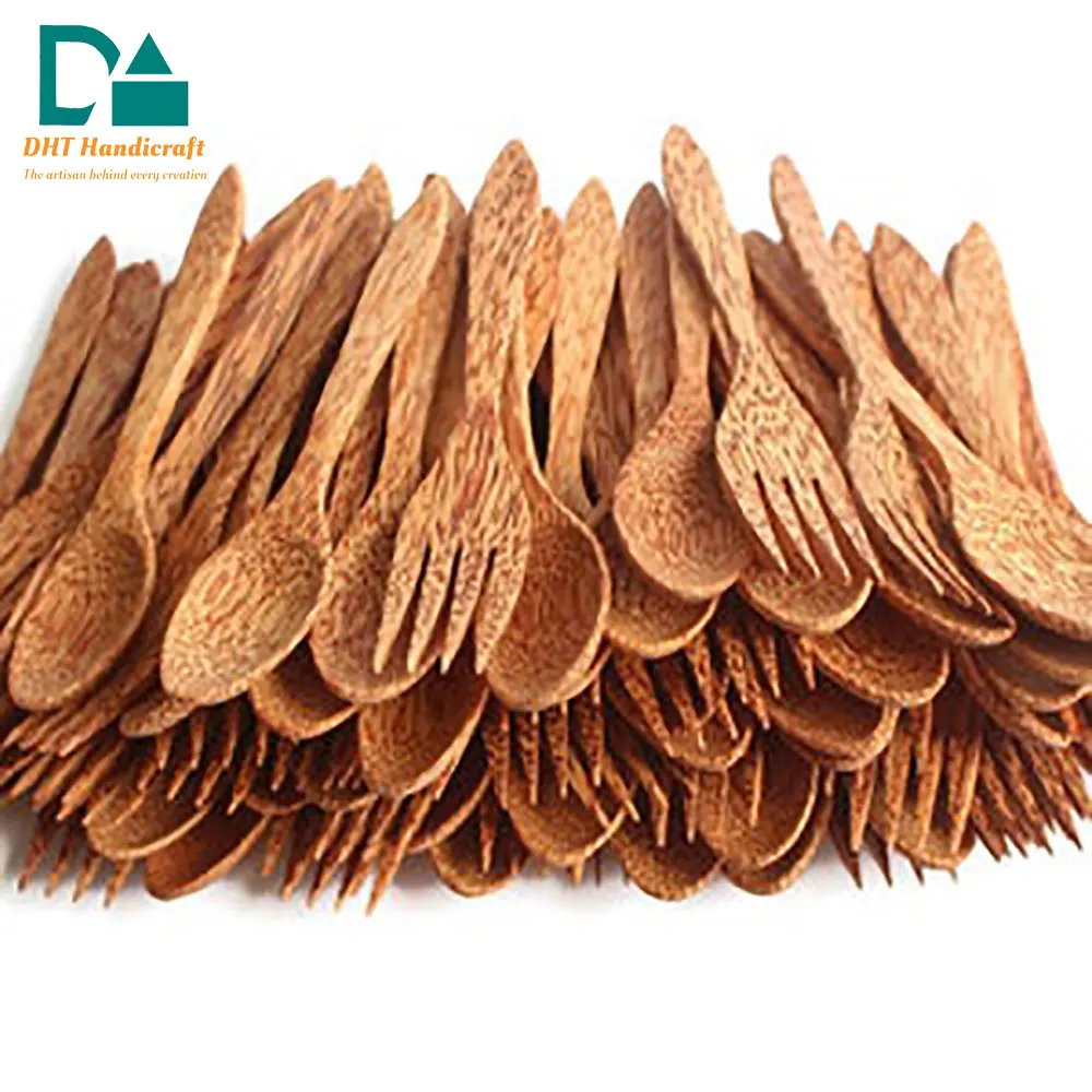 Dining Wares Natural Color Acacia Wood Coconut Wood Knife, Cutlery & Fork For Households, Restaurants