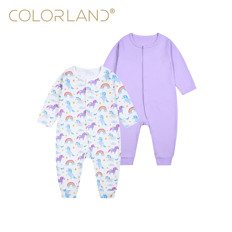 Colorland индивидуальный дизайн детские комбинезон Одежда для новорожденных с длинными рукавами плотная Детские органического хлопка детские пижамы, Детская одежда