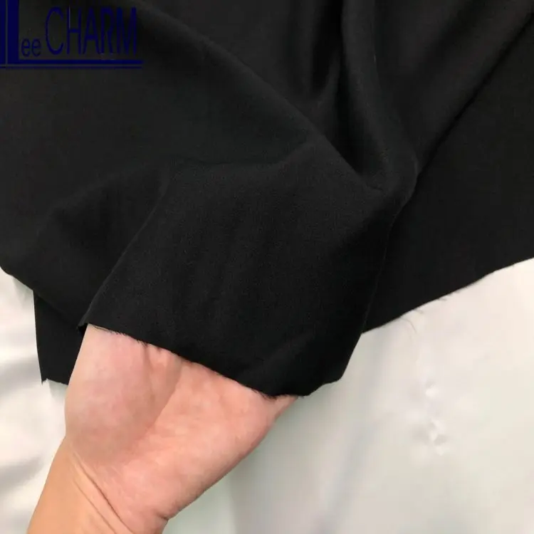 WP1380 Taiwan High Quality 100 Polyester Black Satin Nida Abaya Fabric