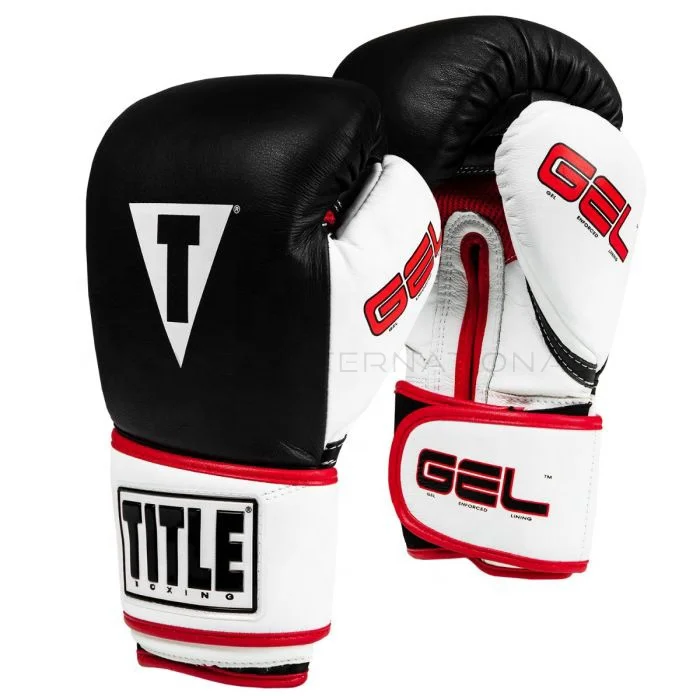 
Pakistani Wholesale Black and Red Customized cow hide Leather Boxing Gloves 