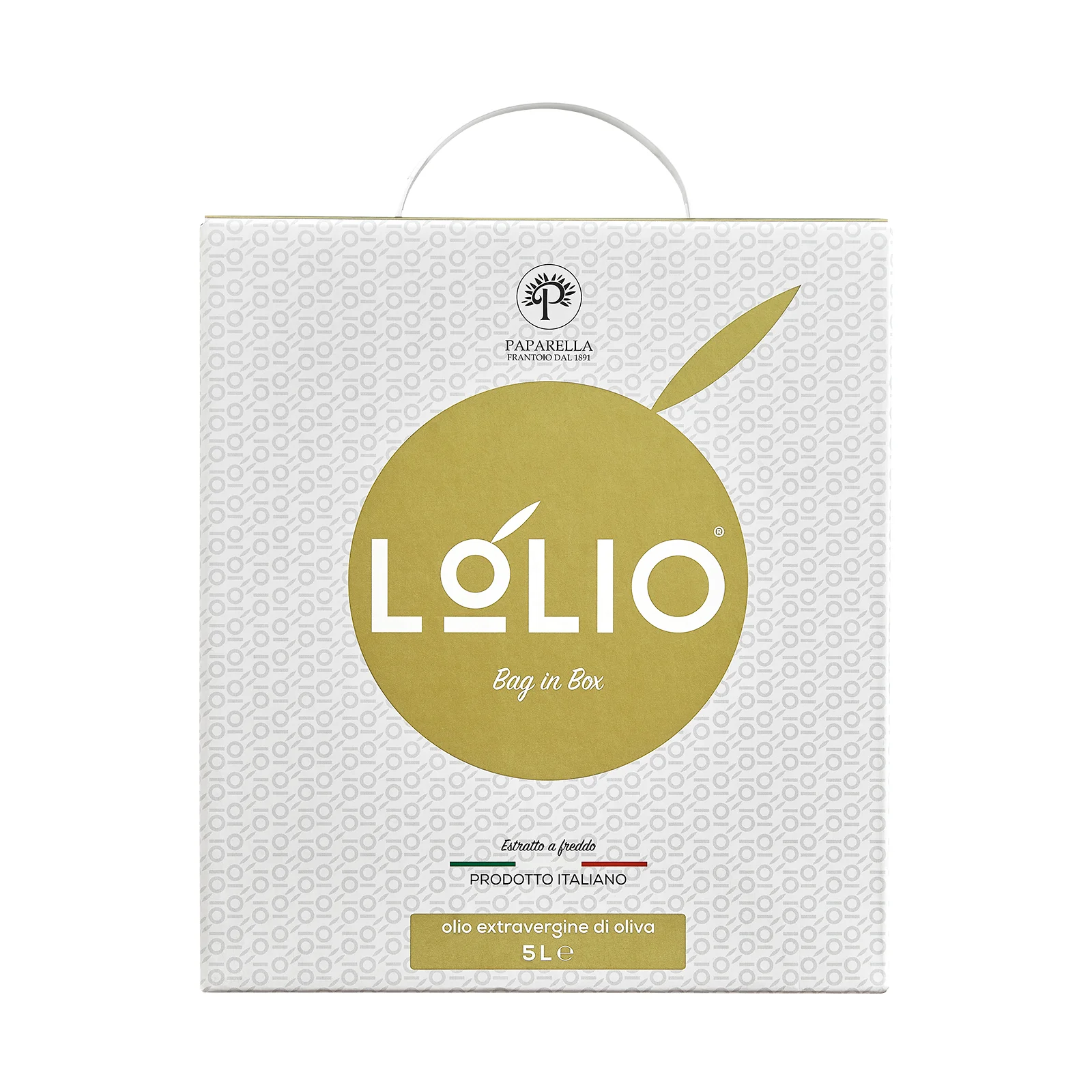 Сумка в коробке, 5 л, LOLIO, итальянское Экстра натуральное оливковое масло, Evo Gold - Frantoio Paparella-pulia-Италия
