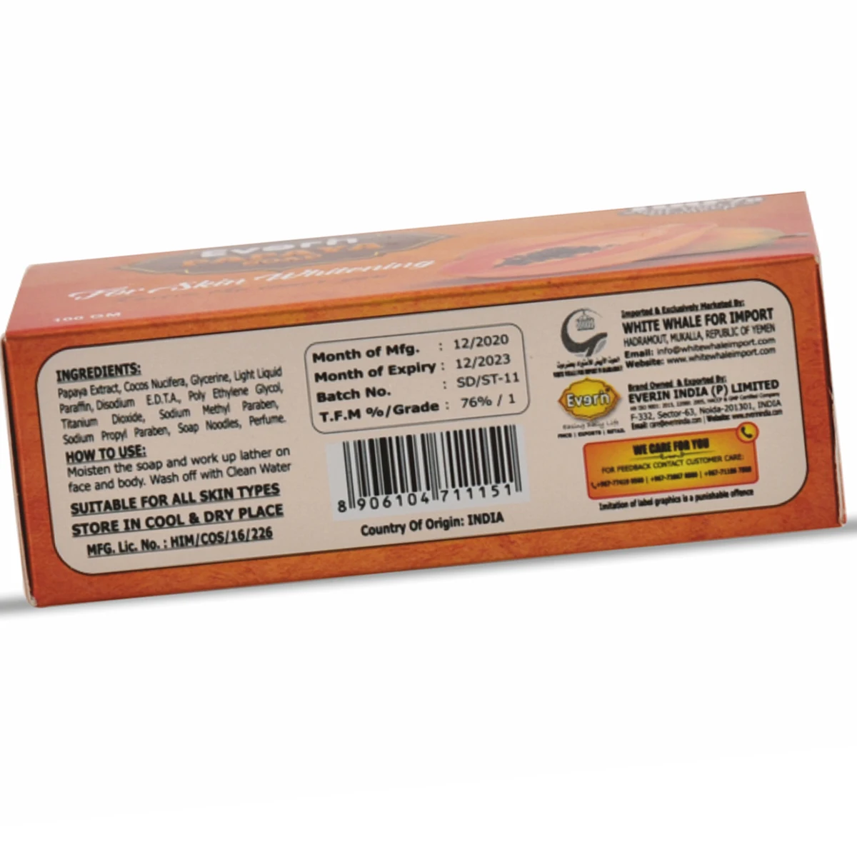 Original beauty Wholesale Skin Whitening Lightening Body soap Indian lightening papaya skin whitening soap