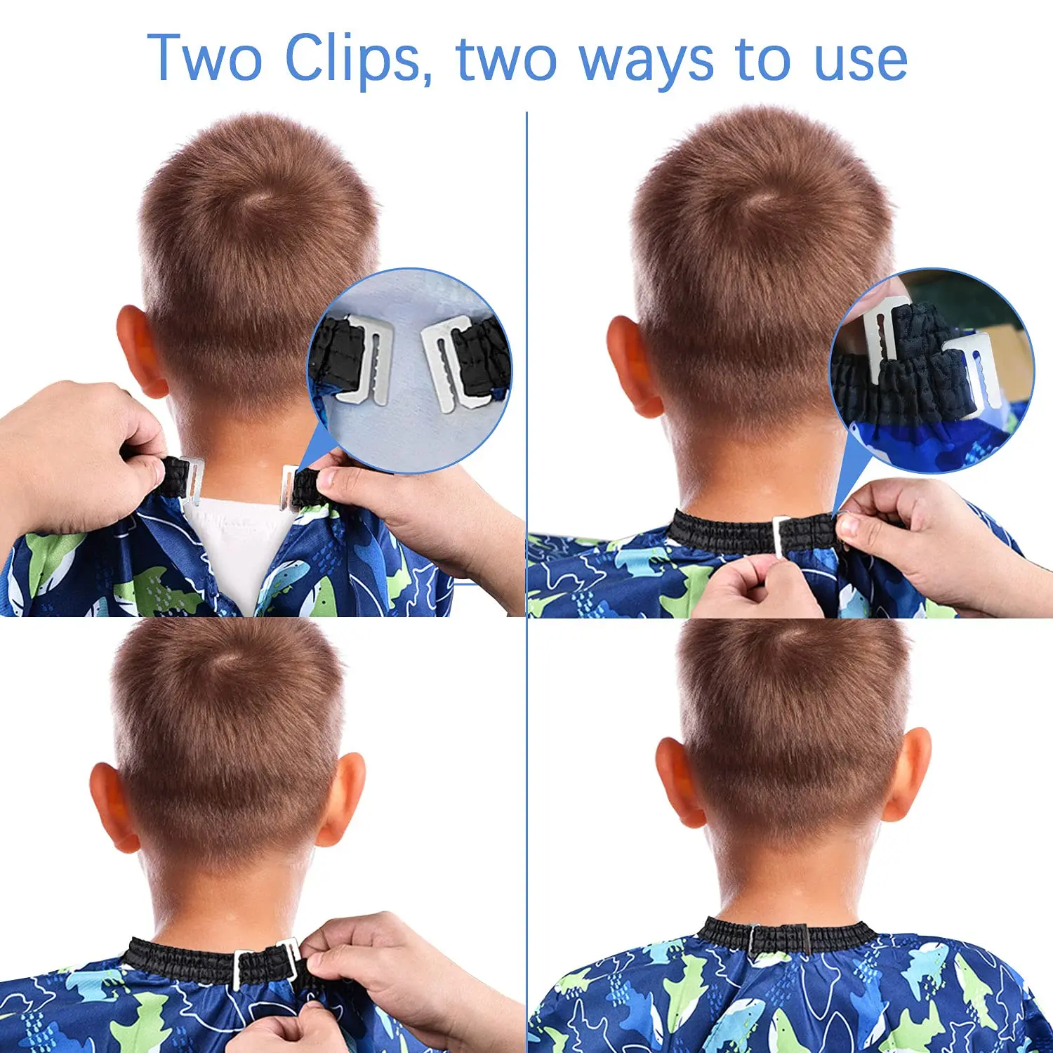 Adjustable Snap Closure Extra Long Cape Dolphin Haircut Apron for Kid