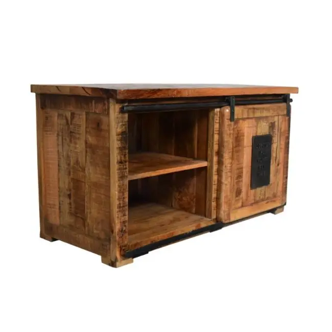INDUSTRIAL HOME FURNITURE NEW WOOD I SIDING DOOR 1 DRAWER MIRRORED SIDEBOARD BUFFET RECYCLED TRADITIONAL SIDEBOARDS