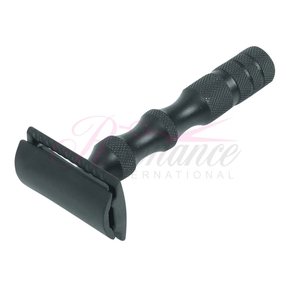 
Matt Black private label model double edge blade brass metal handle adjustable new shaving safety razor 