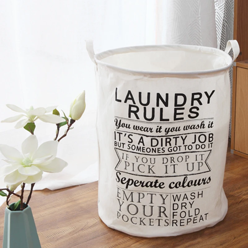 
JIANIU Simple And Portable Practical Cotton Canvas Linen Laundry Basket 