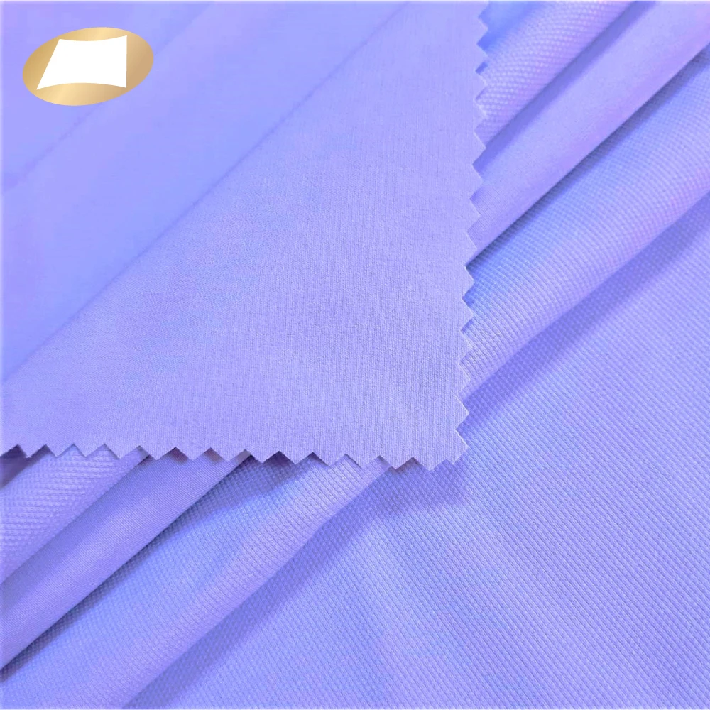 Recycle 90% polyester 10% spandex wicking uv cut woven fabric for casual shirts