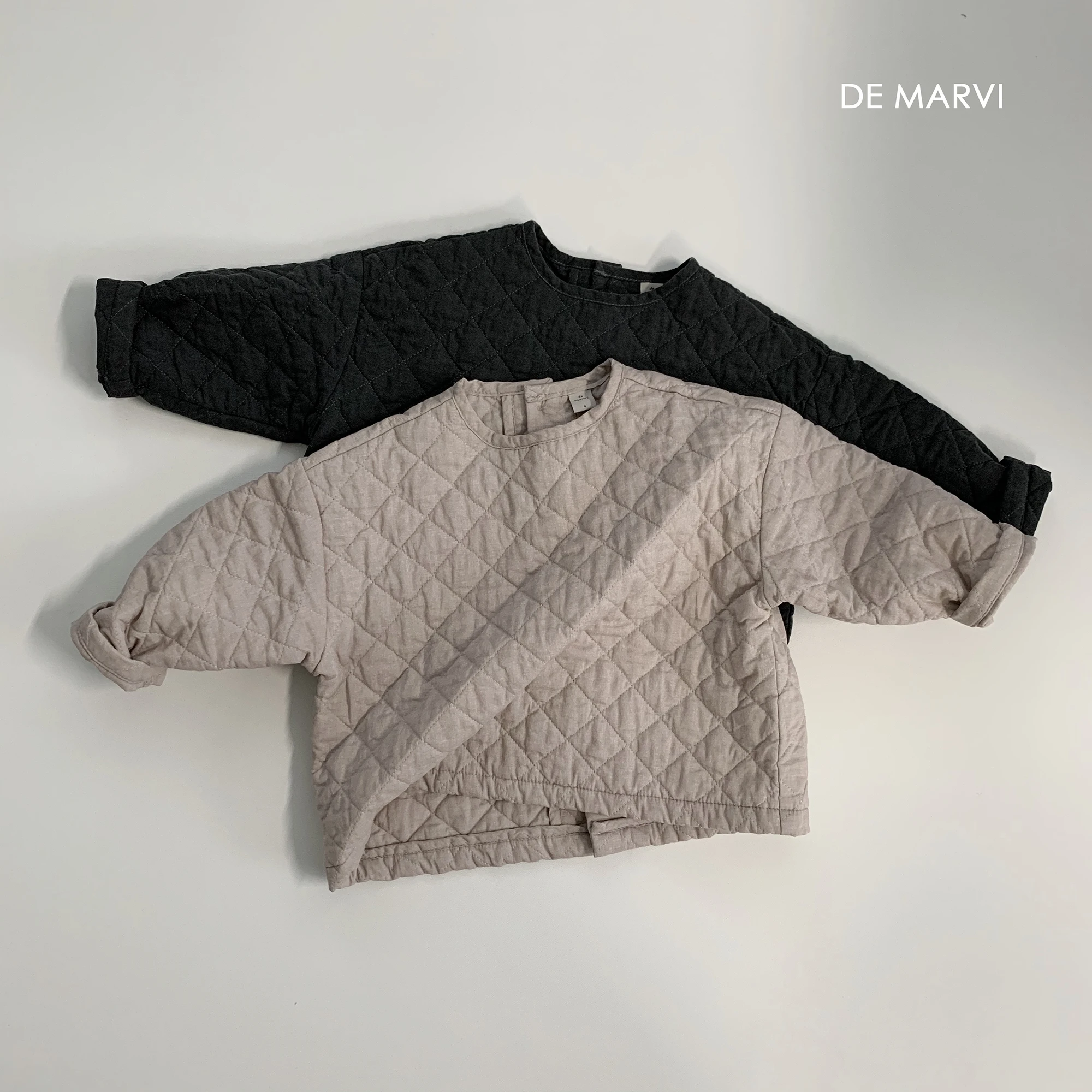 DE MARVI Kids Boys Girls Quilted Pullover Children Toddler Shirts Sweater Cardigan Clothes Wear OEM Wholesale MADE IN KOREA