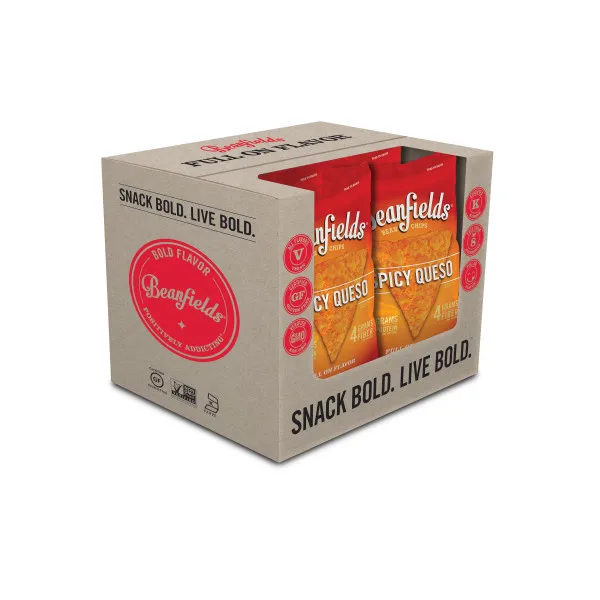 
Premium Quality Beanfields Spicy Queso Vegan Bean Chips 5.5oz Case 