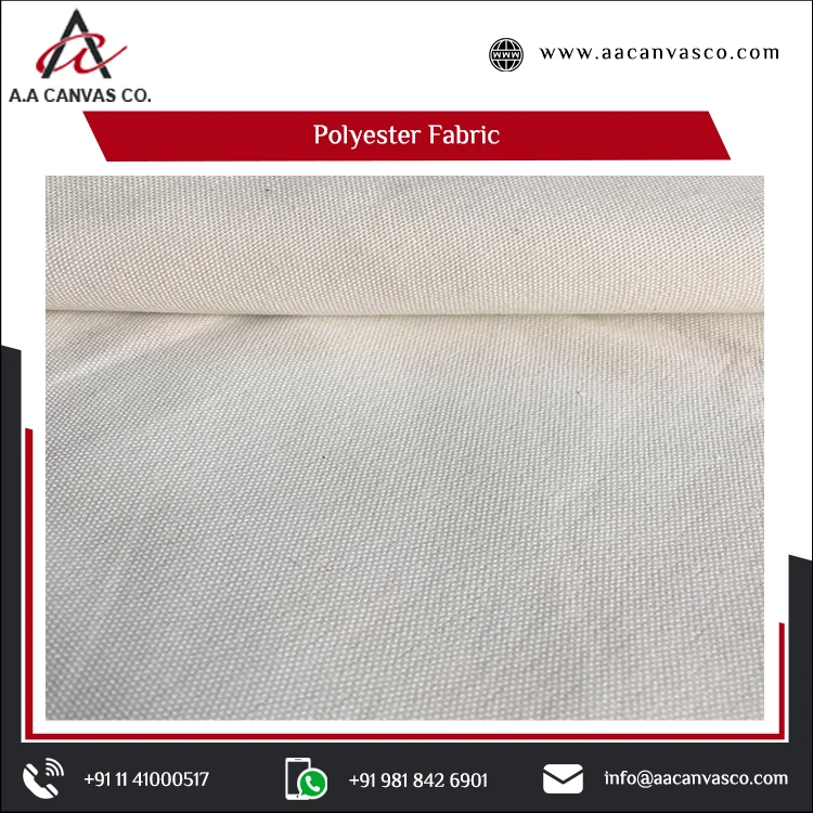New Best Quality Recycled Polyester Material Printed Canvas Fabric for Dress in white colour from Indian supplier