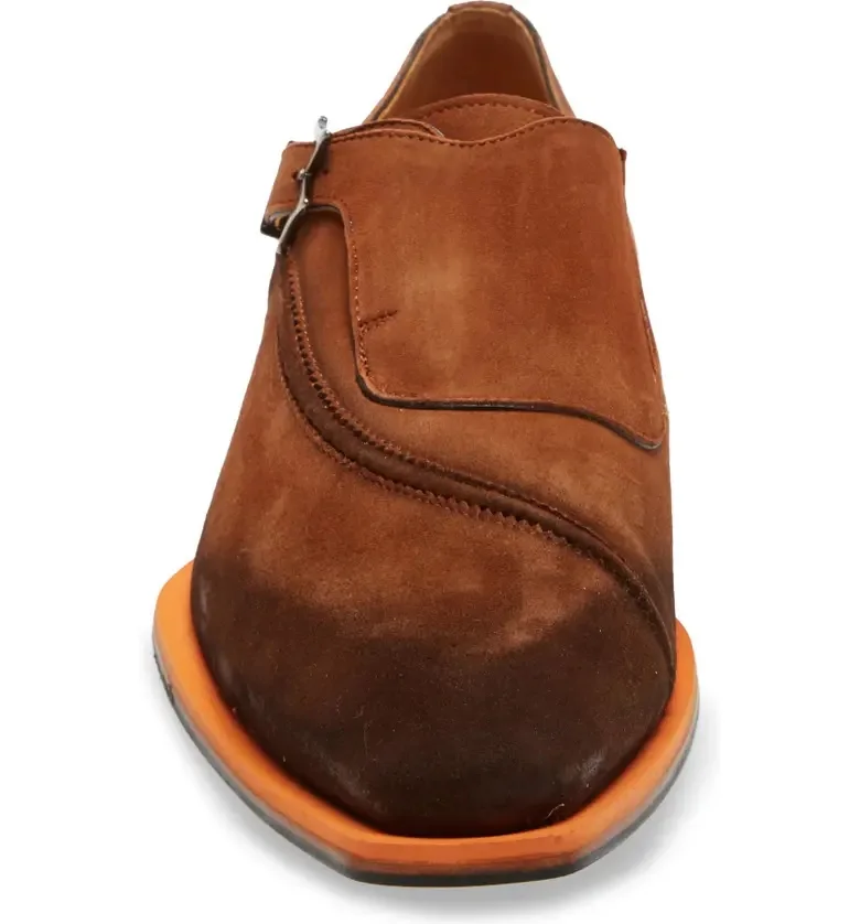 2022 New Arrival Dress Shoes Suede Monk Strap Shoes, High Quality Genuine Leather Hand made