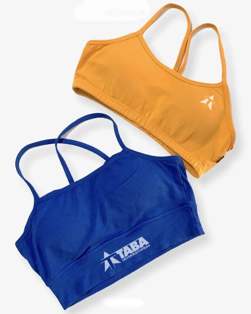 
PACK OF 2 - GIRLS, WOMEN SPORTS NON PADDED BRA LADIES JOGGING BRA IMPORTED STOCKLOT BRANDED SPORTS BRA 