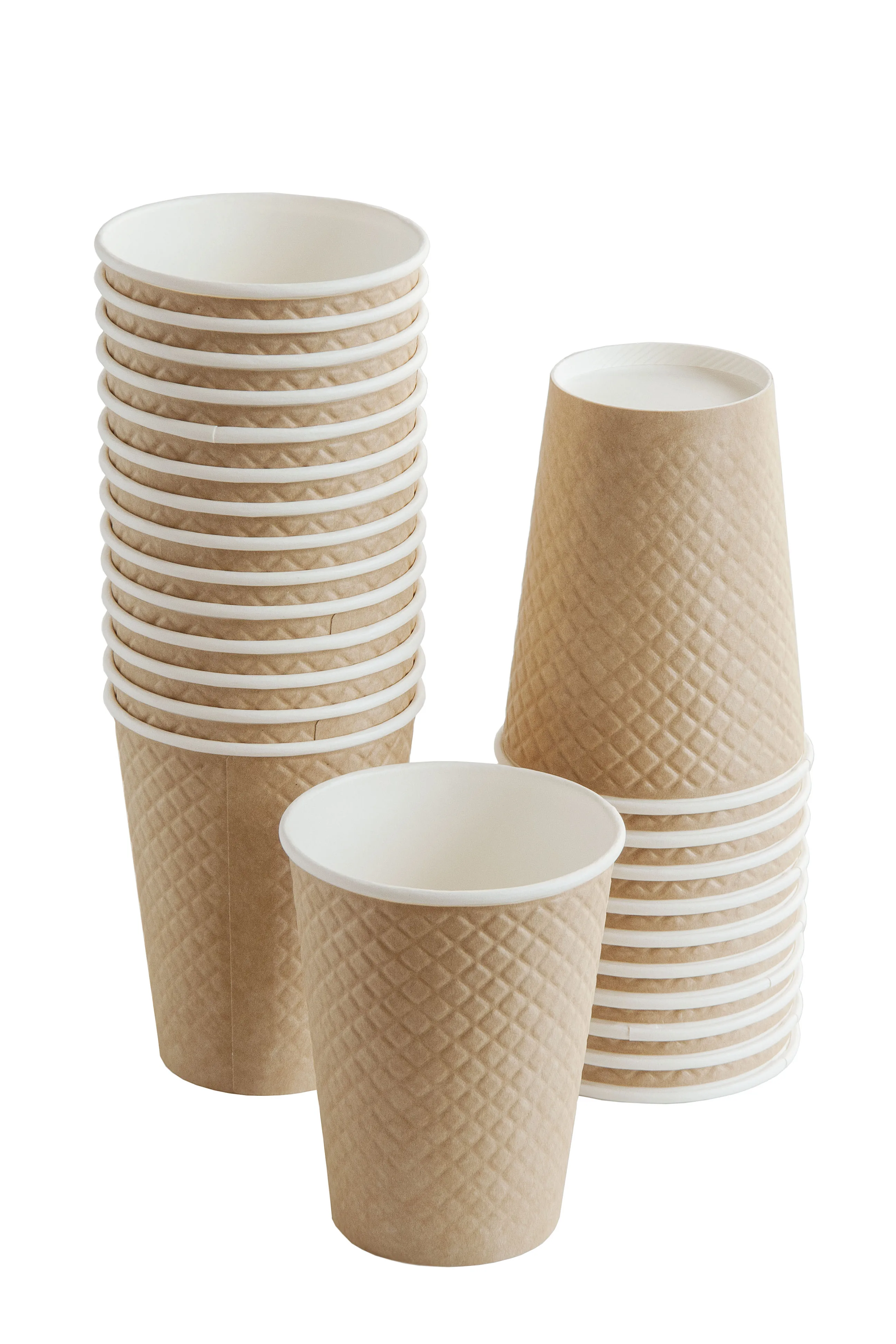 Одноразовый бумажный стаканчик с двойными стенками и волнами, вафельное ремесло, 350 мл/12 унций, кофейный бумажный стаканчик из крафтового картона