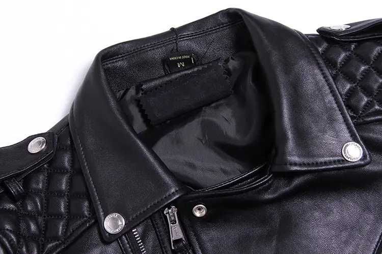 Женская кожаная куртка из ПУ кожи с карманами