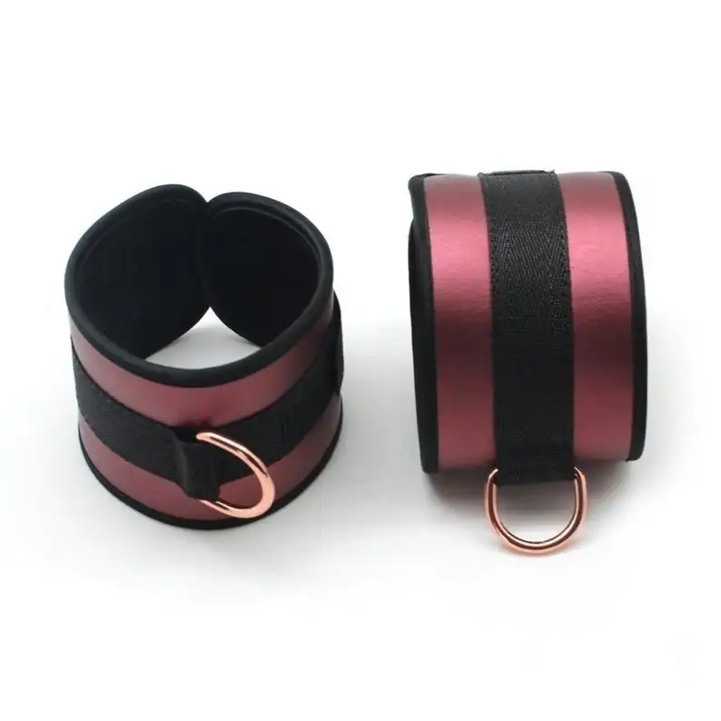 BDSM Adult Sex Kit Leather Restraint Fetish-Hand Cuffs Ankle Cuffs Hogtie Bondage with Safety Features