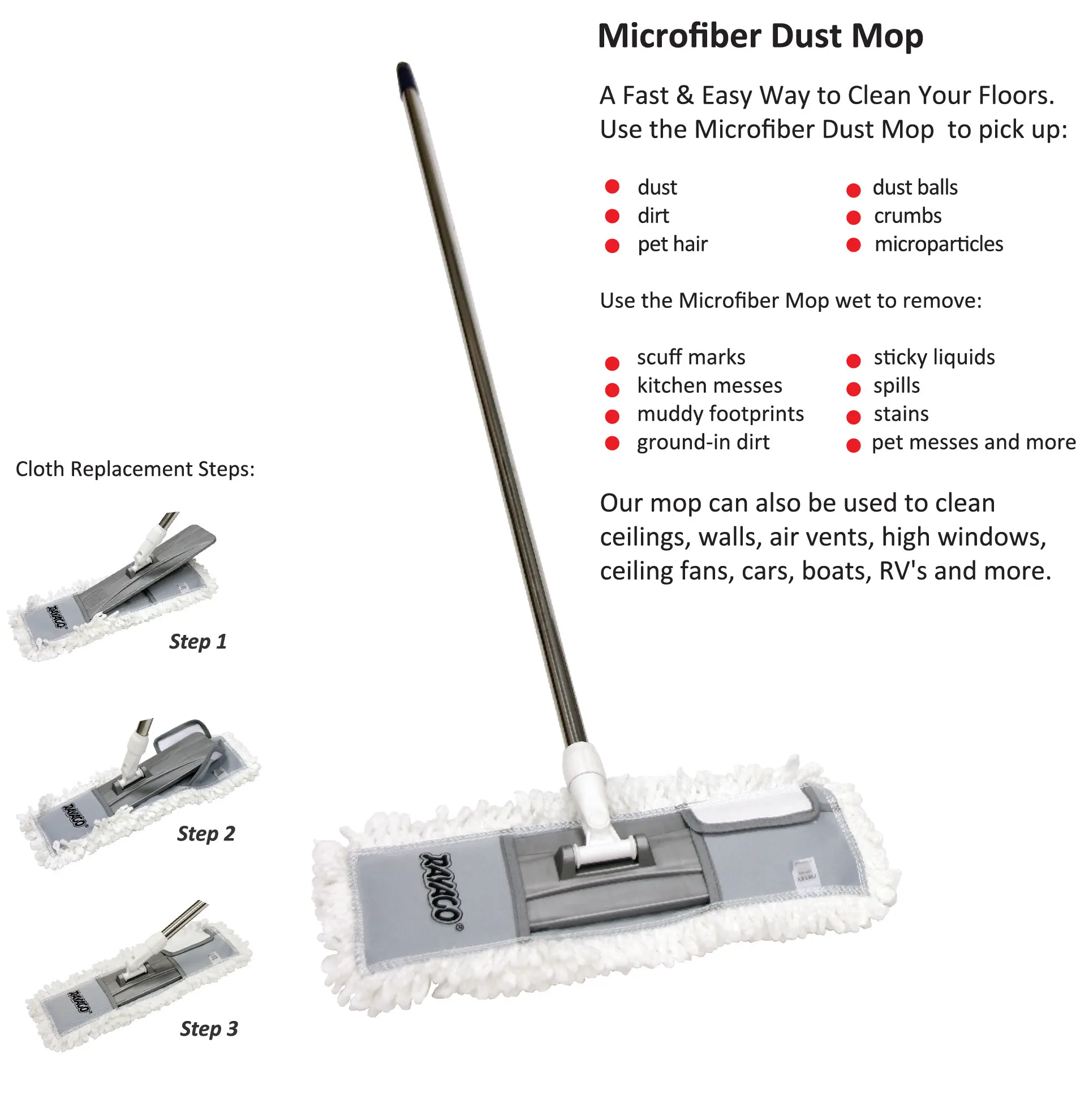 Хорошая цена оптовая продажа Швабра для пыли из микрофибры 14 18 24 дюйма и наполнитель малайзии