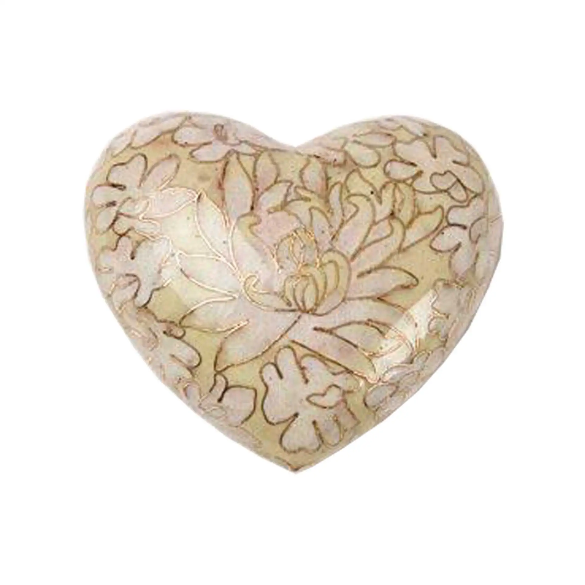 Vine Engraved Heart Shape Keepsake Memorial Ashes Urn For Burial Services Solid Brass Cremation Urn Solid Funeral