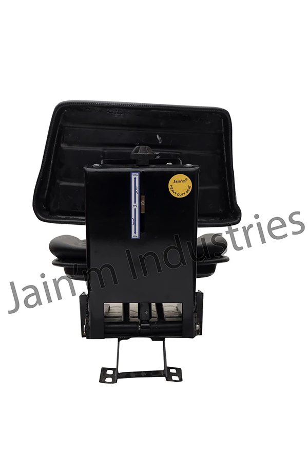 Farm passenger tractor seat with shock absorber