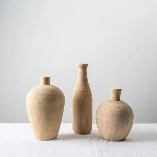 Оптовая продажа деревянные вазы с высоким полом растительные украшение