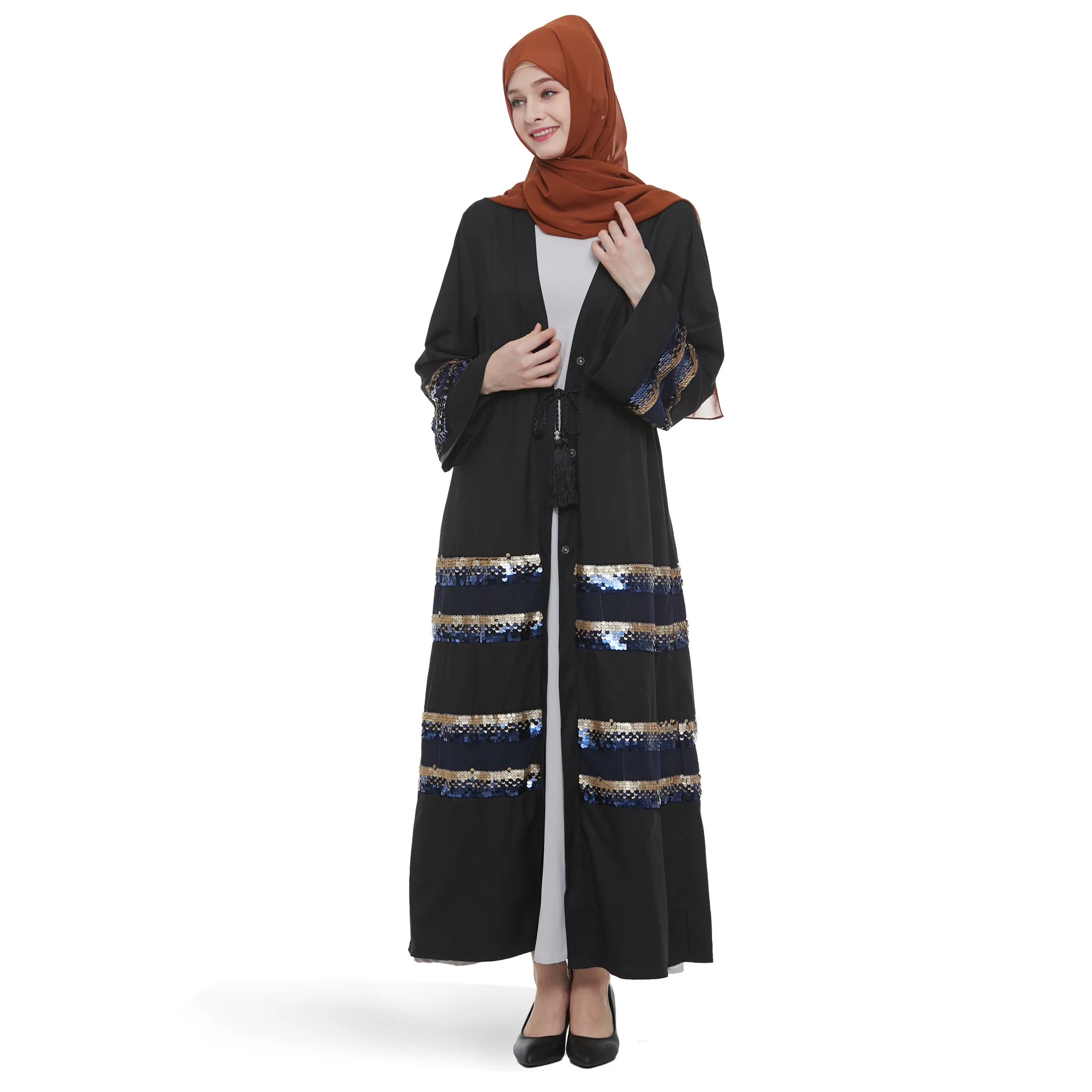 High quality free size maxi cotton jersey gown women dress abaya muslim dresses islamic clothing (10000005256593)