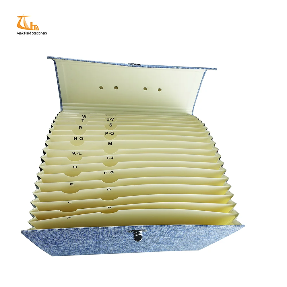 
Office Stationery Items Fancy Ribbon Closure 6 Pockets Paper Accordion File Folder 