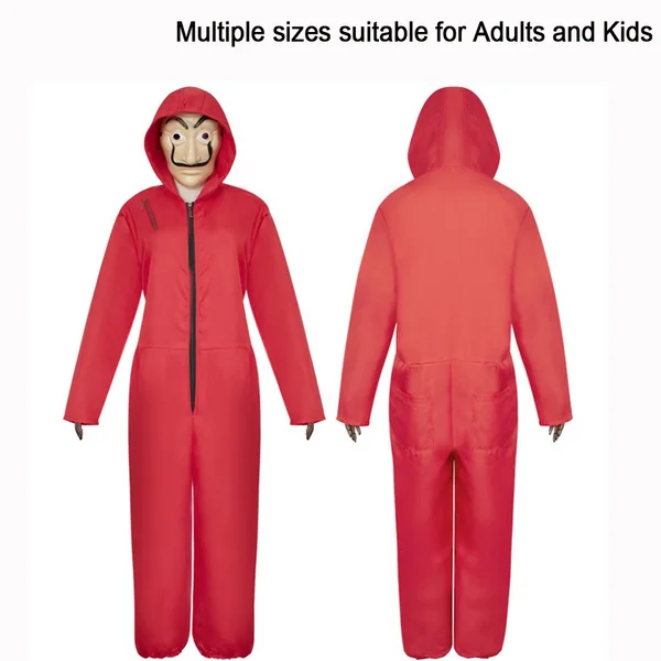 Wholesale price Unisex Adults & Kids La Casa De Papel Salvador Dali Red Costume Jumpsuits Cosplay Dali Suit Money Heist Season