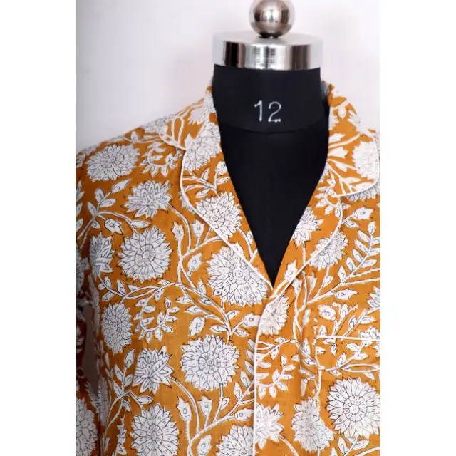 Wedding and Party Wear Floral Shirt Dress Women Ethnic Luxury Shirt Indian Cotton Long Shirt Dress Women Wrap Sleeve