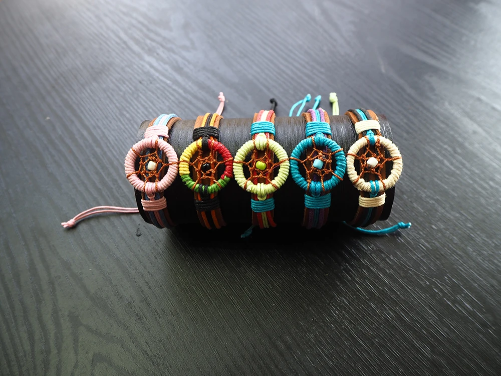 Wholesale Adjustable Genuine Leather Friendship Bracelet Vintage Style Bracelet