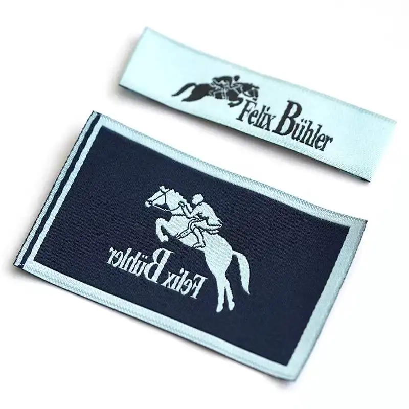 Custom Damask Woven Labels Clothes Hem Tags Label T-Shirt Clothing Main Woven Label