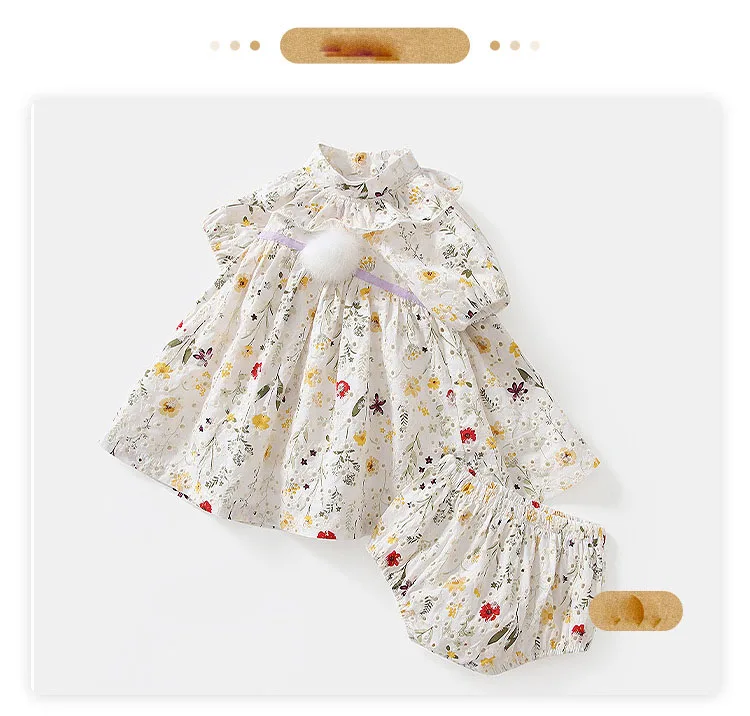 Wholesale Kids Clothing Custom Clean Simple Cotton Baby Short Sleeve Skirt Shorts