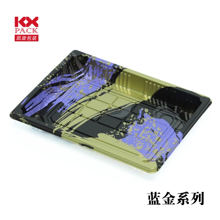 Best Selling Box Plastic Packaging Manufacturer Black Sealed Buckle Food Sushi Take Out Container