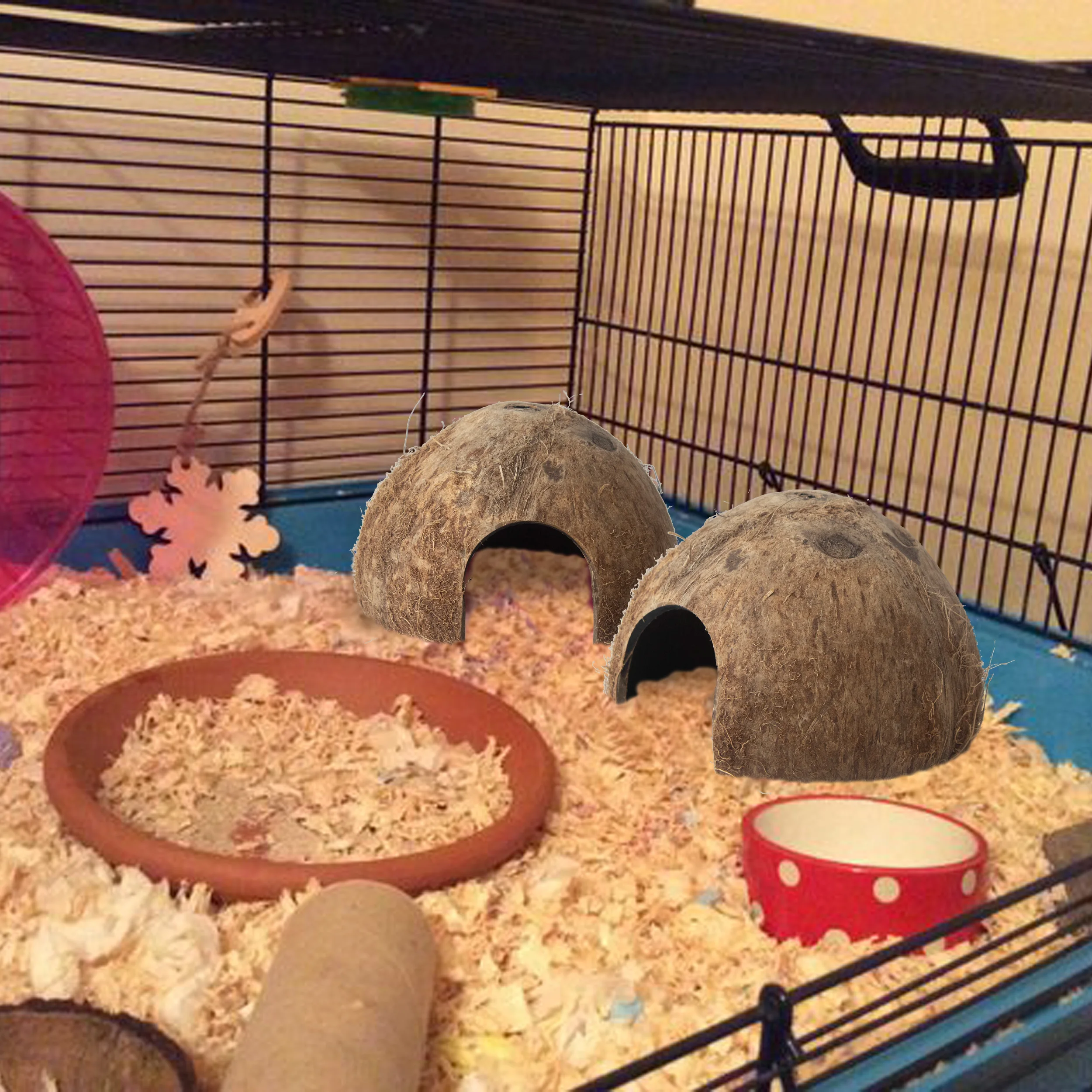 Pets Spacious Coco Tunnel Coconut Reptile Hide Cave Hideout For Lizard Spider Snake Hiding Shelter And Aquarium Fish Hide Cave